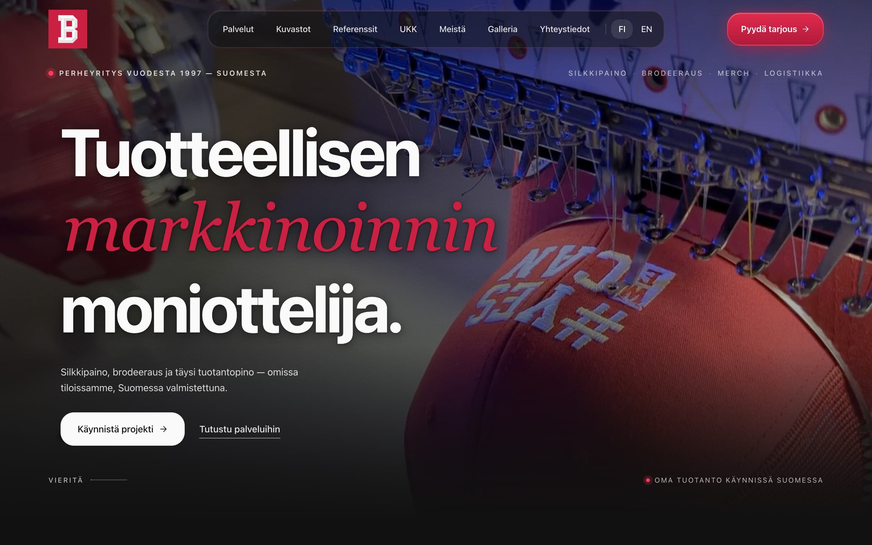 Brandix.fi etusivun näyttö